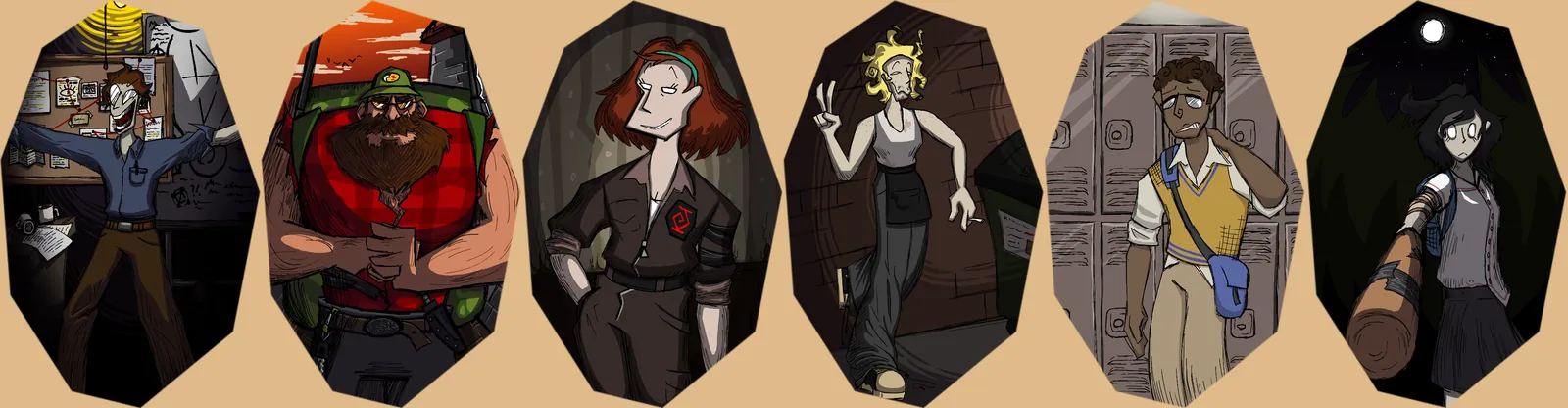 Six character portraits from Forest's Bane