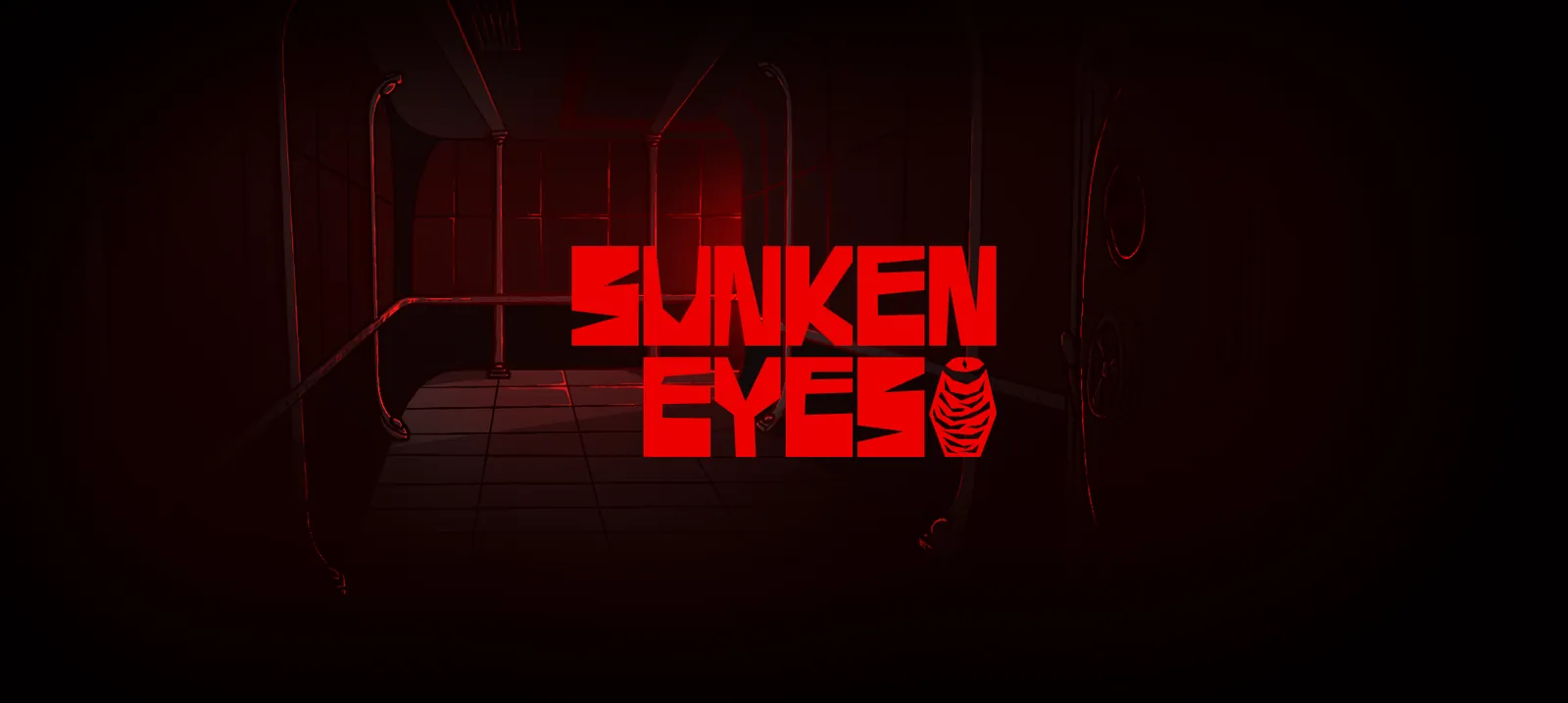 Sunken Eyes title over a dark red industrial hallway